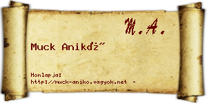 Muck Anikó névjegykártya