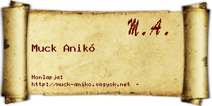Muck Anikó névjegykártya